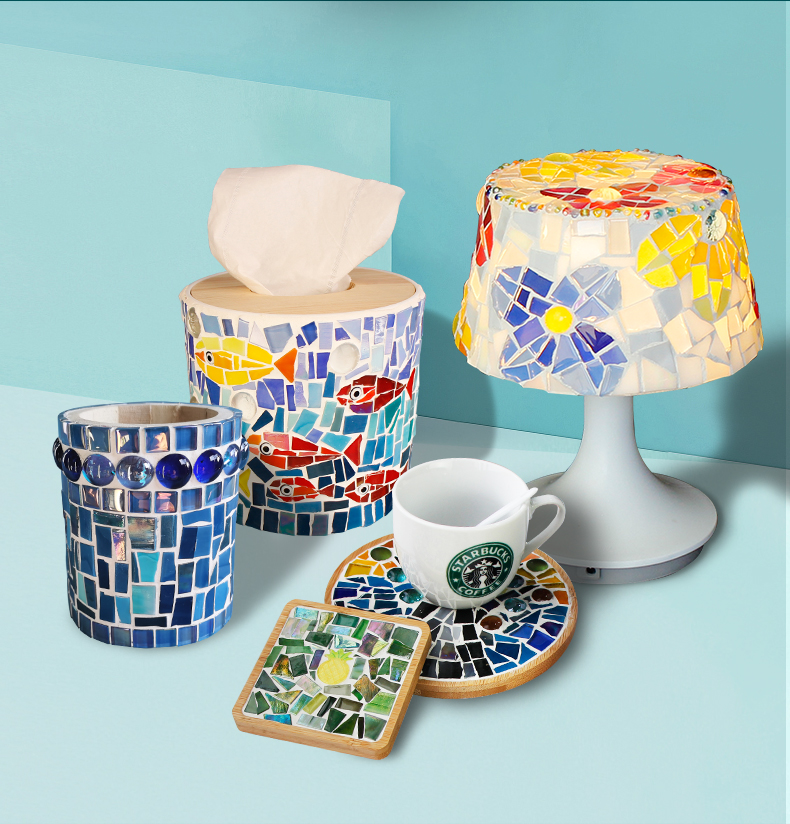 坚悦diy马赛克瓷砖碎片不规则异形手工中性冰玉瓷玉水晶玻璃混色颗粒