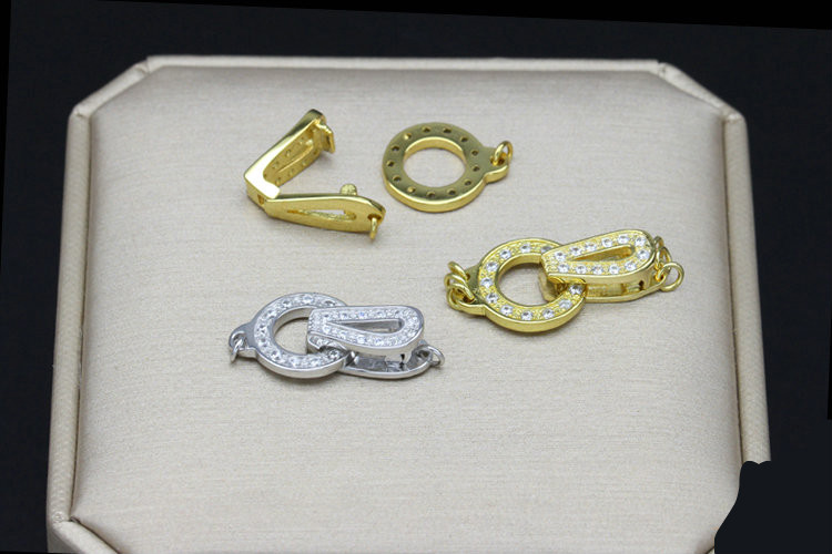 珍珠项链扣子配件连接扣搭扣百搭diy手工收尾扣毛衣链扣头a款色中国结