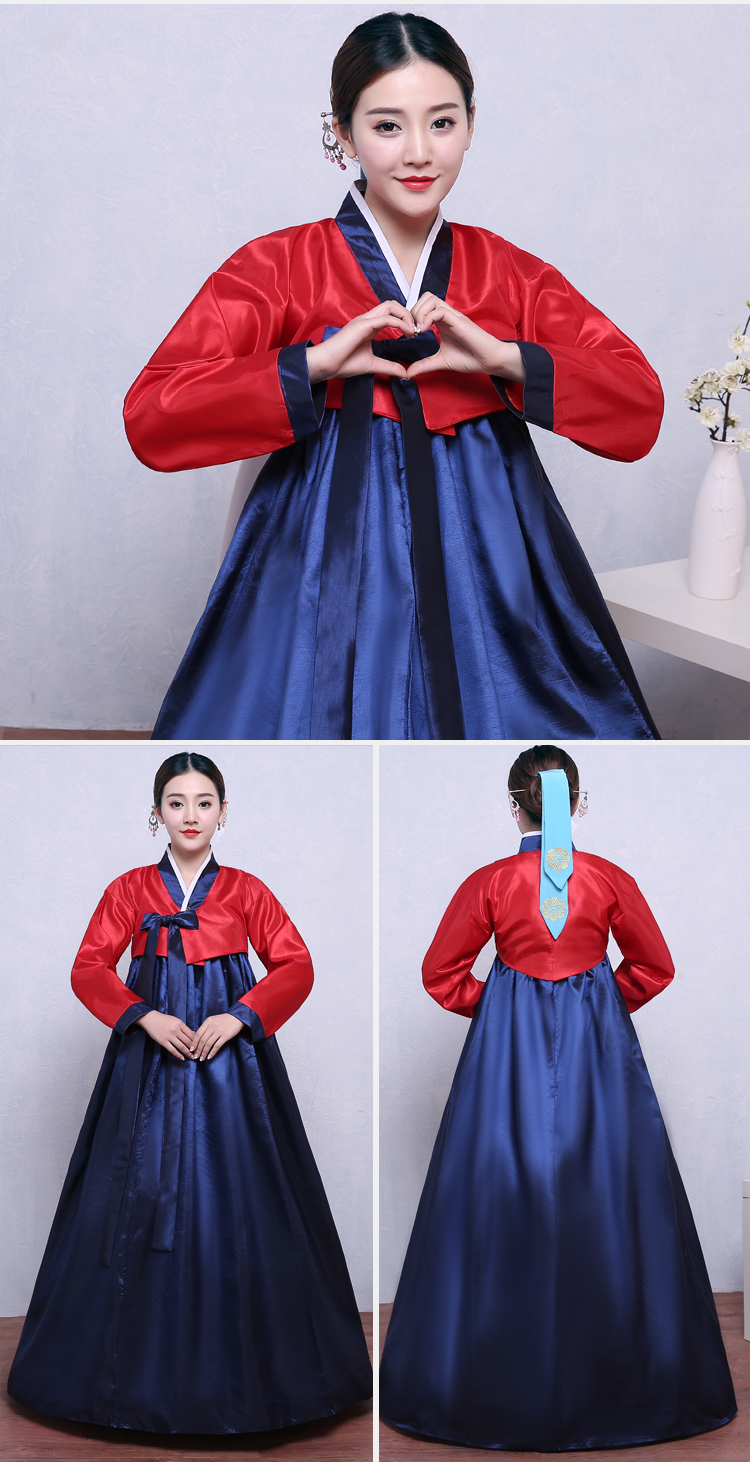 少数民族服装女朝鲜族传统大长今古装舞蹈表演服韩服定制联名款 白衣