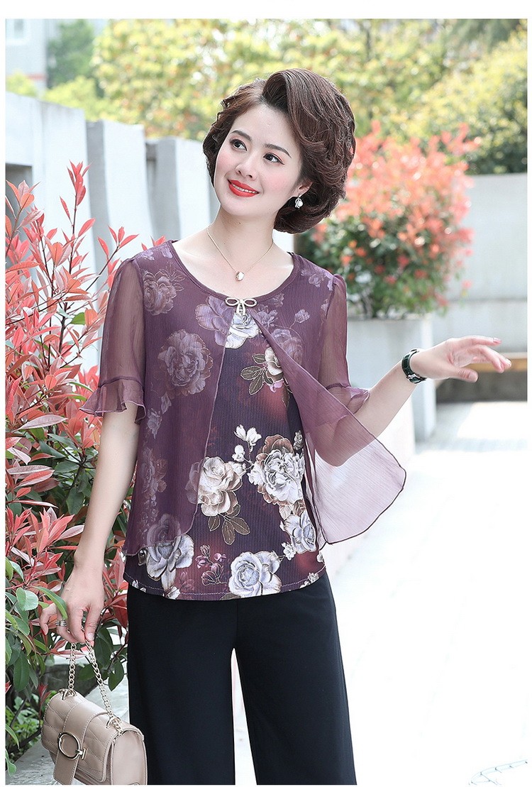 4050岁中年人夏天衣服夏季两件套米色粉色单件上衣4xl建议135145斤