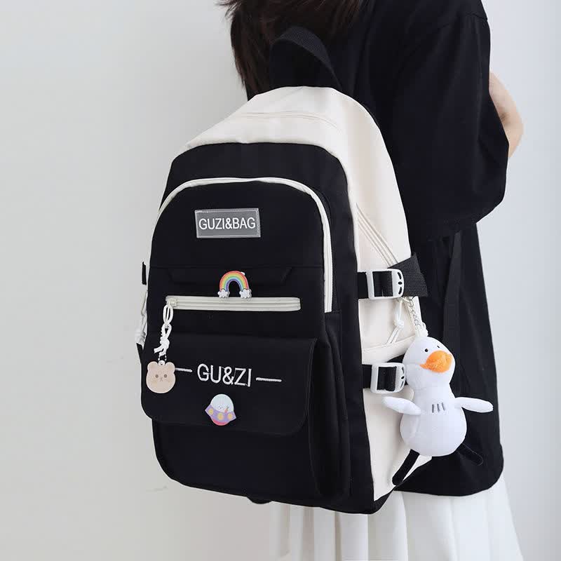 女生书包初中韩版初中生大容量双肩包高中生校园背包粉色升级版面料