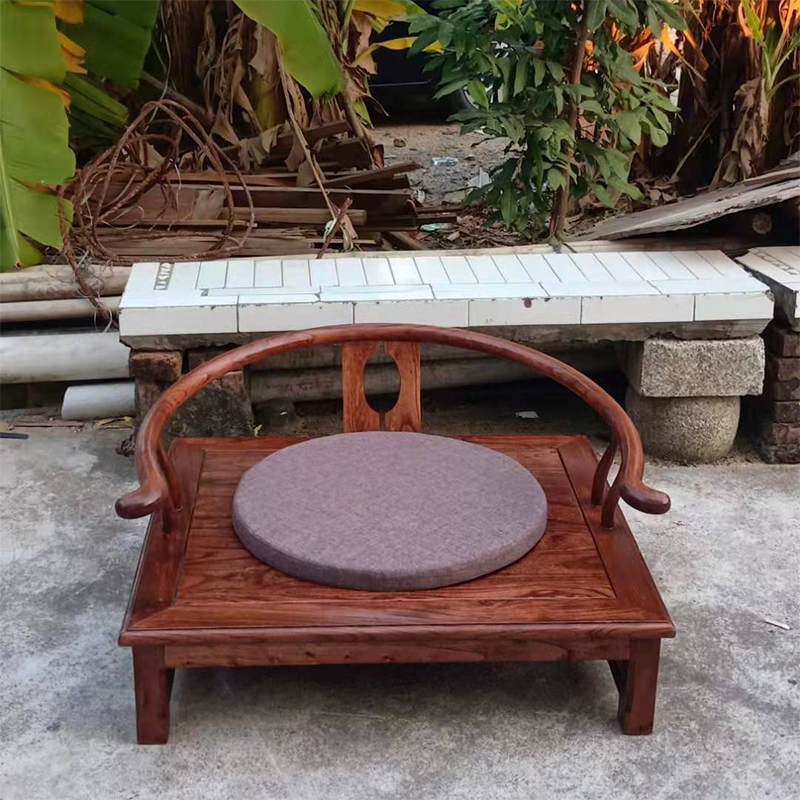 老榆木禅椅中式打坐椅加大禅修椅实木圈椅矮主人椅禅意大禅椅禅凳炕桌