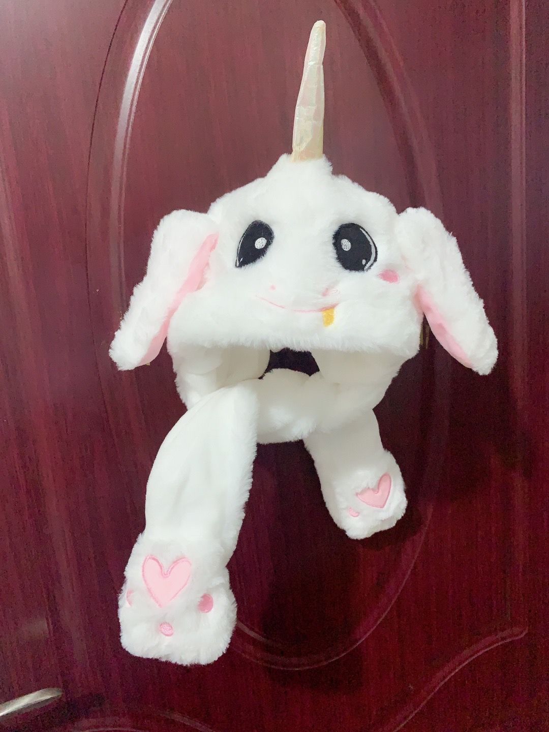 网红兔子帽抖音同款兔子耳朵帽子会动兔耳朵网红可爱气囊长耳朵会动的