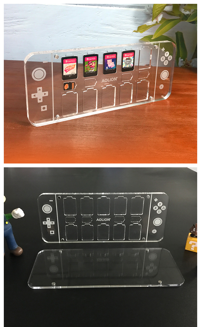 aolionswitch卡盒任天堂switcholed卡带收纳盒lite水晶透明防尘罩ns