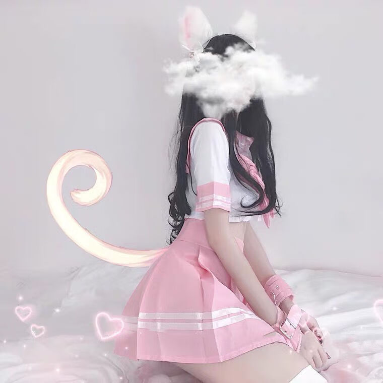 日韩cos性感学生制服可爱水手服女jk学生装校服软妹主播套装粉色手k