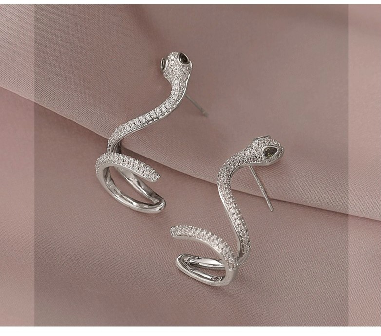 月兰诗新品感蛇形耳环2021年新款潮设计夸张网红气质耳钉小众耳饰女