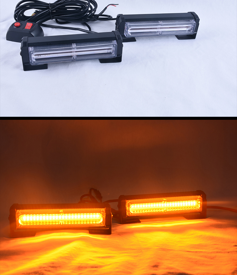 汽车中网爆闪灯超亮led车载一拖二开道灯改装大功率爆闪路政救援工程