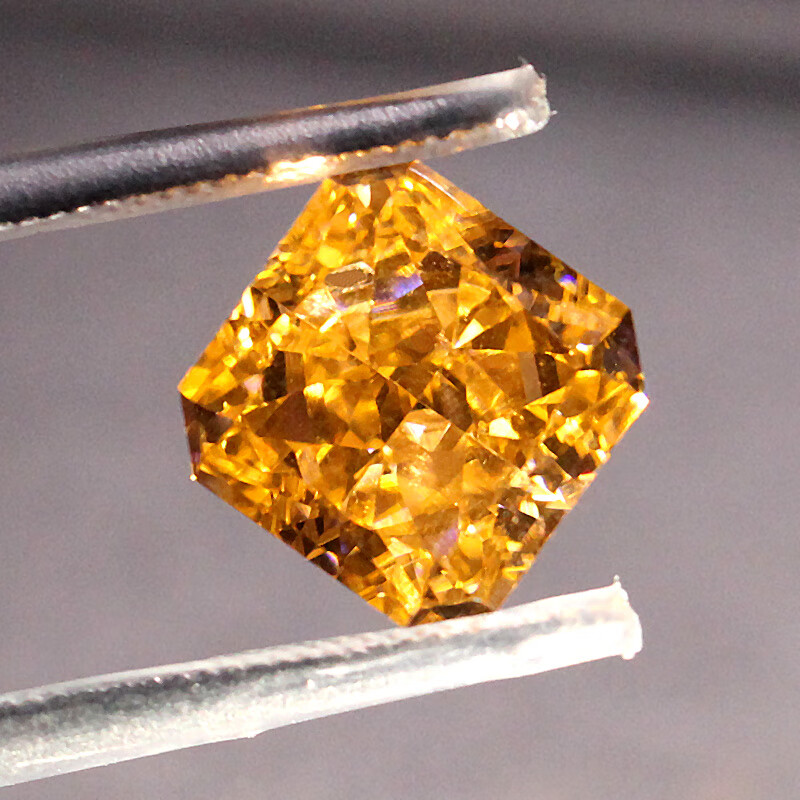 正方形摩根石橙色帕帕拉恰雷迪恩冰花切彩色宝石珠宝裸石戒面镶嵌粉熔