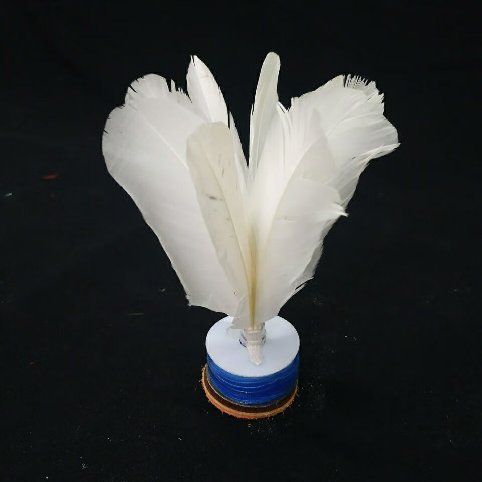 新品白八毽子花毽牛皮底座民间手工艺品手工精品毽子毽球表演网红同款