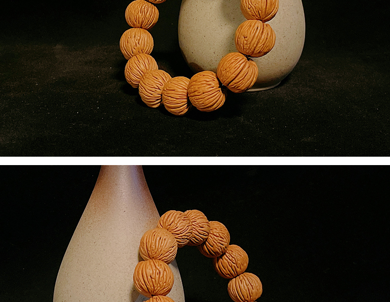 知逸堂 精品树皮纹竖纹桃核手串脑纹密纹蚂蚁纹天然文玩成人佛珠念珠