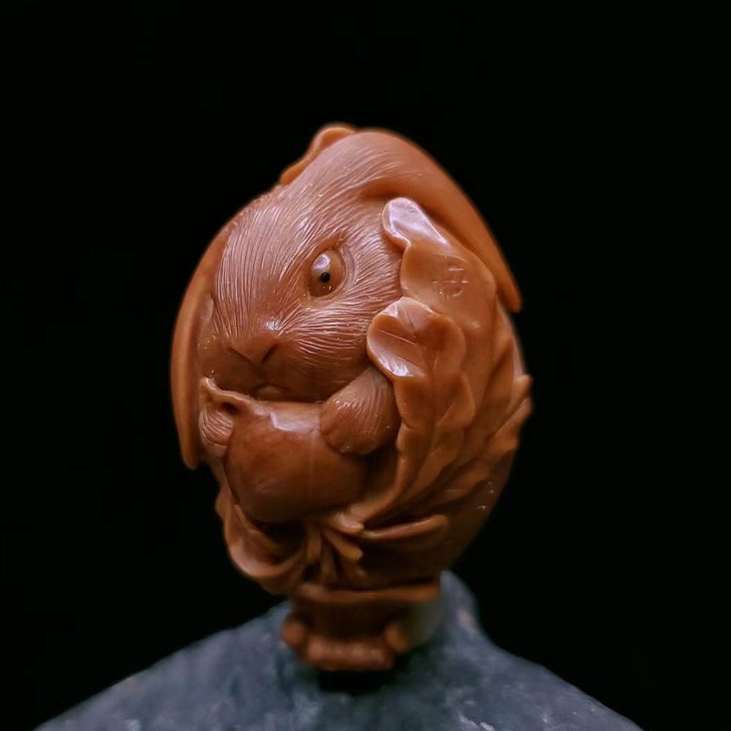 3大籽 文玩橄榄核雕男士手把件吊坠 一江雕刻 定制 2.3*3.