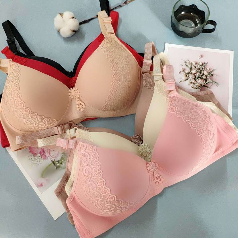 单件2件装大码无钢圈薄款文胸聚拢性感胸罩中老年人女士内衣黑色套装