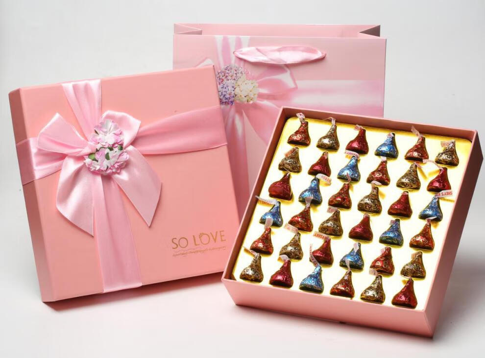 kiss巧克力好时巧克力礼盒装喜糖kisses之吻加男女生日礼物情人节元旦