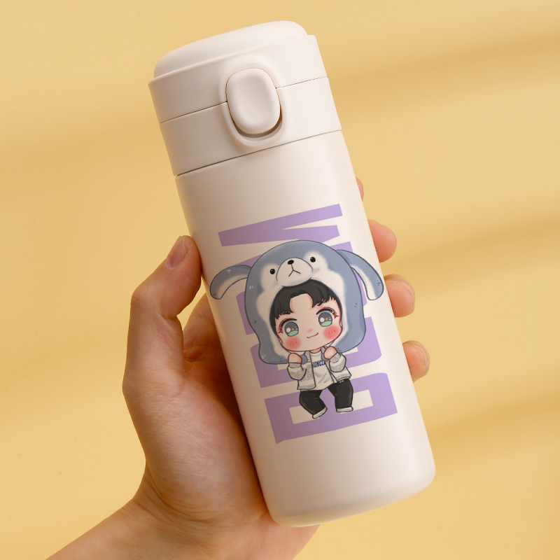 迪士尼自营同款版王一博保温杯明星可爱便携水杯女学生卡通高颜值304
