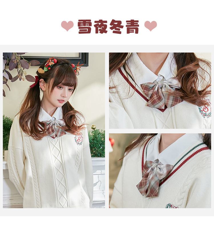 御茶家原创jk格裙同格小物合集平角兔耳斜角领结蝴蝶结女云深平角