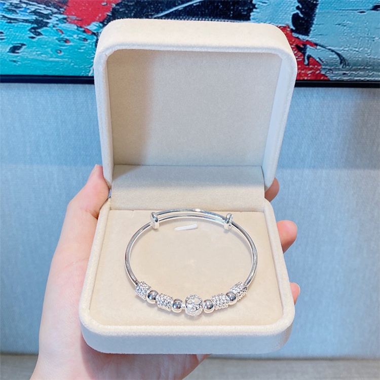 老凤祥联名周大福同款银镯时来运转999纯银手镯女转运珠足银镯子年轻