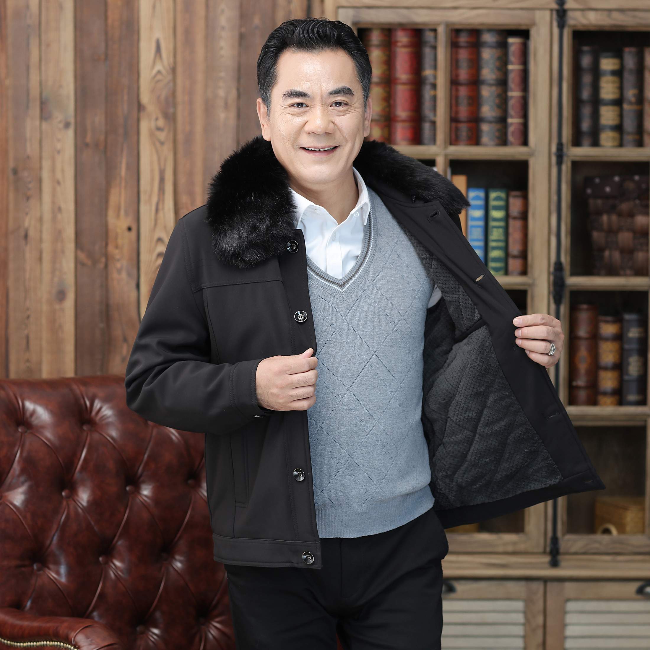 罗蒙romon羽绒服男士203040岁穿中老年人冬装男爸爸袄50岁60老人外