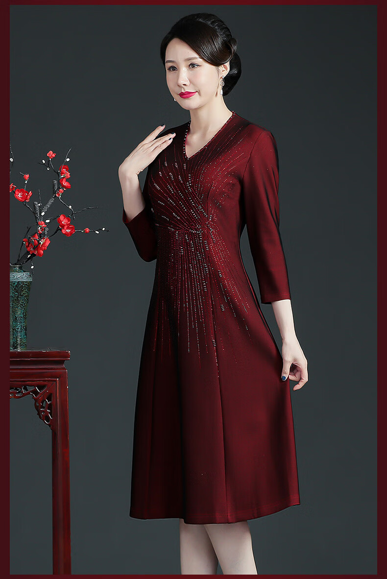 【十一国庆结婚】喜婆婆婚宴时尚礼服春秋款两件套高端婚礼妈妈旗袍