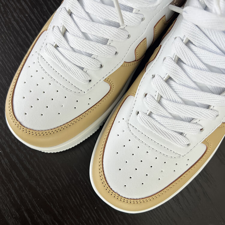 aj女鞋chic港风奶油黄鞋子女ins潮2022春新款空军一号小众百搭厚底涂