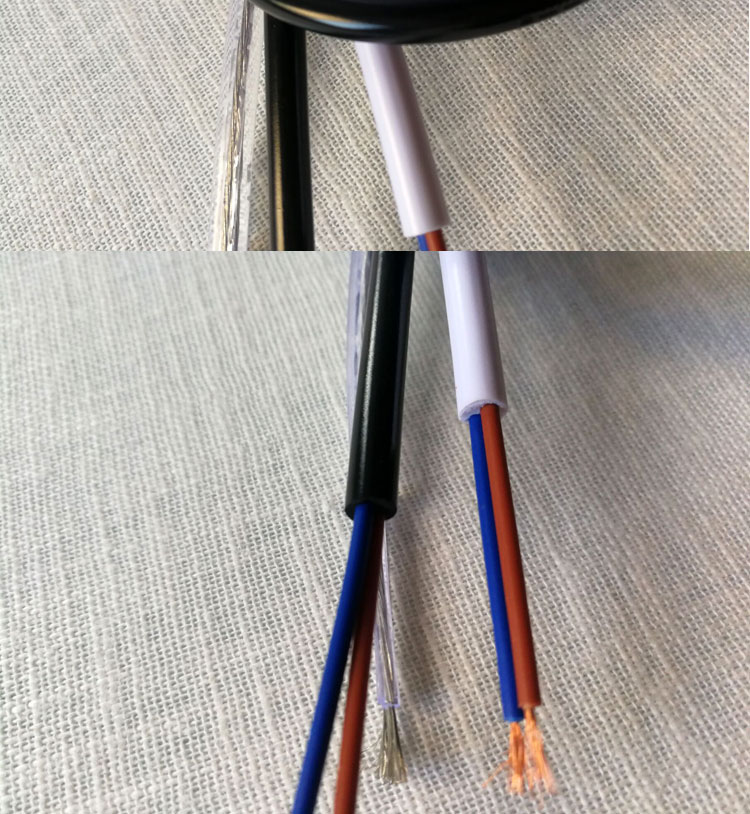 电线灯饰灯具配件圆护套线灯头电线吊灯线黑白透明黑色05平方1米价