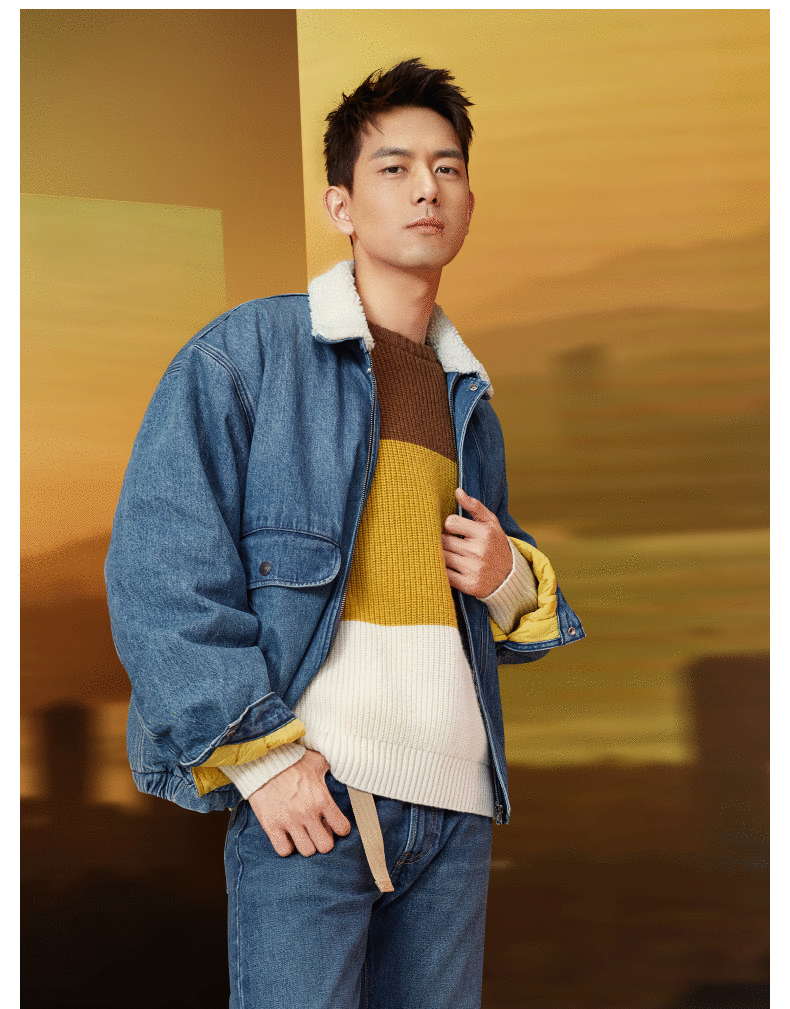 【李现同款】levis 李维斯男士李维斯仿羊羔绒牛仔外套 a0729-0000