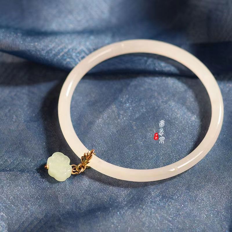 zhangu玉髓叮当手镯玉如意禁步镯一步一响古风手链闺蜜气质礼物饰品