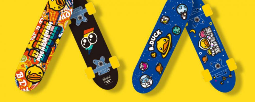 沸点王一博滑板同款bduck小黄鸭儿童滑板初学者双翘板2-8岁男女宝宝