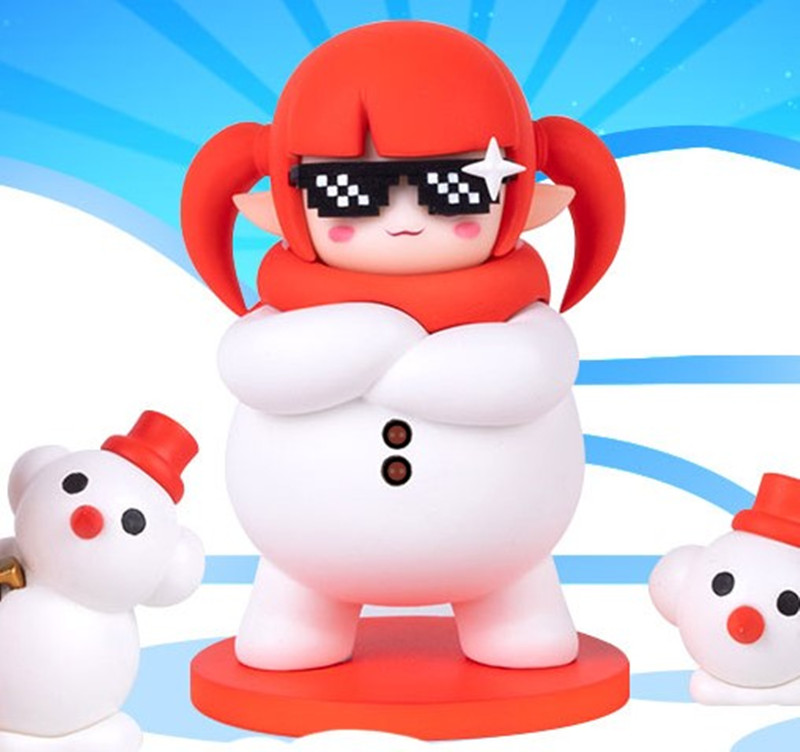 dnf地下城雪人套盲盒手办模型顺心猫光环cdk全职业通用车载摆件机箱