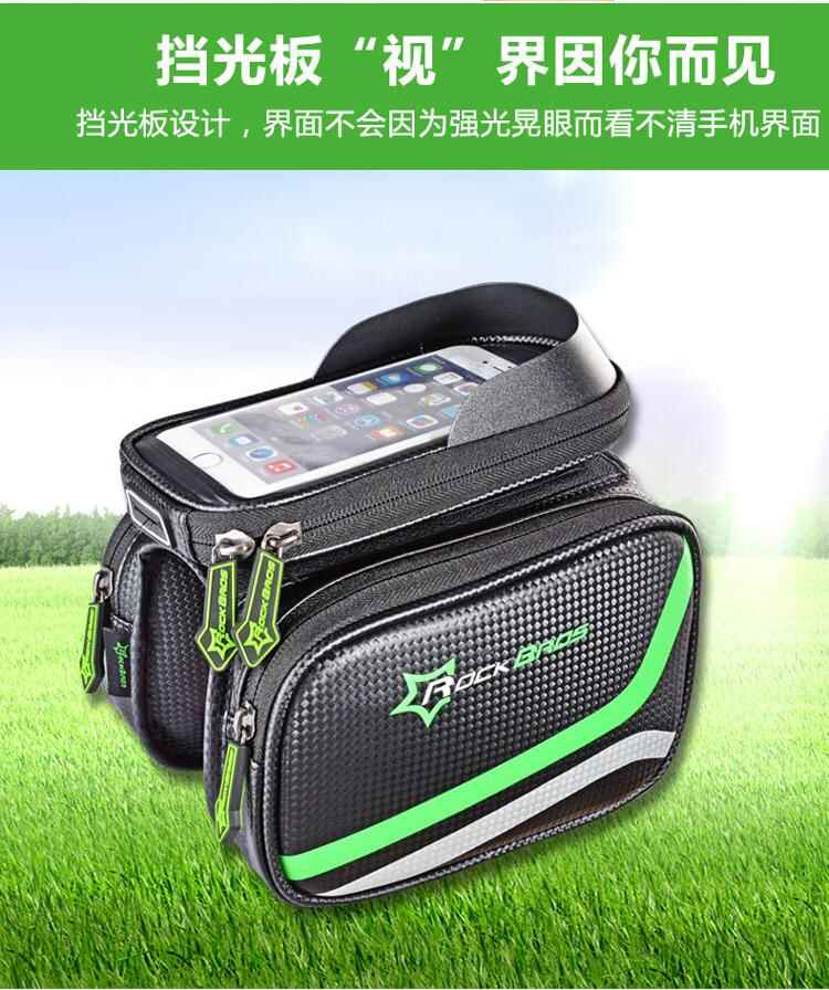 ROCKBROS Bicycle Handlebar Bag, Mountain Bike Saddle Bag, Phone Handlebar Bag, Touchscreen Cycling Equipment Accessory 4