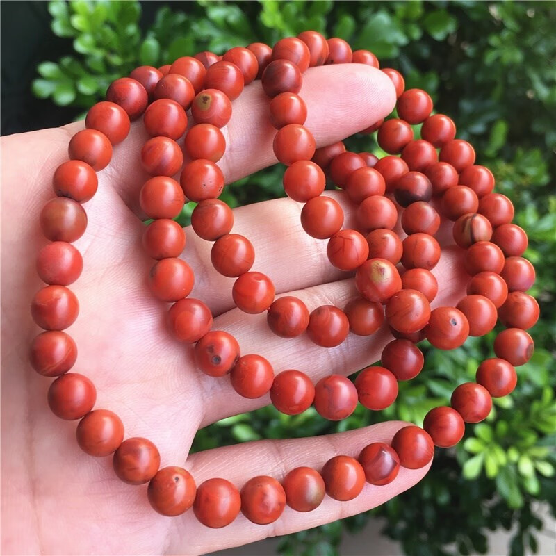 华花弥(huahuami)南红玛瑙四川凉山瓦西九口铁皮黄皮包浆带原皮佛珠