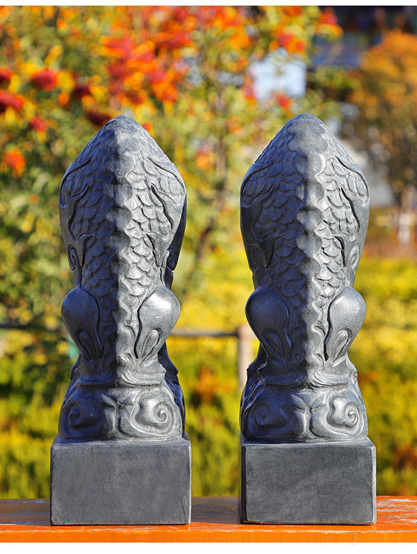 葵影新品石雕石头青石吸水兽蚣蝮门口摆件避水镇水兽门墩家居装饰原石