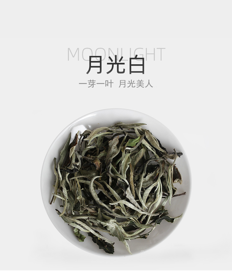 云南白茶2021月光白一芽一叶月光美人明前春茶500克