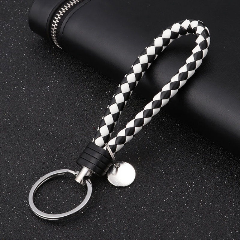 钥匙扣手工编织皮绳汽车钥匙扣挂件简约创意钥匙链男士腰挂生日情侣