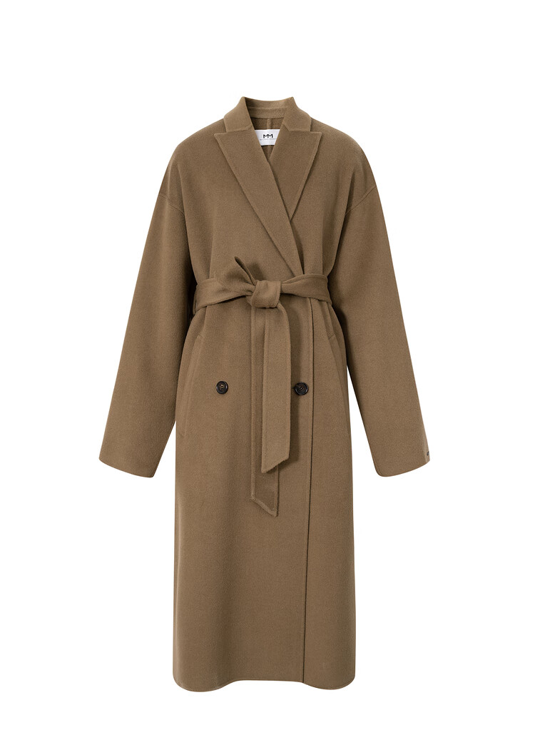 mm麦檬2021冬新款驼色羊毛呢子大衣双面呢毛呢外套女5ca170681驼色170