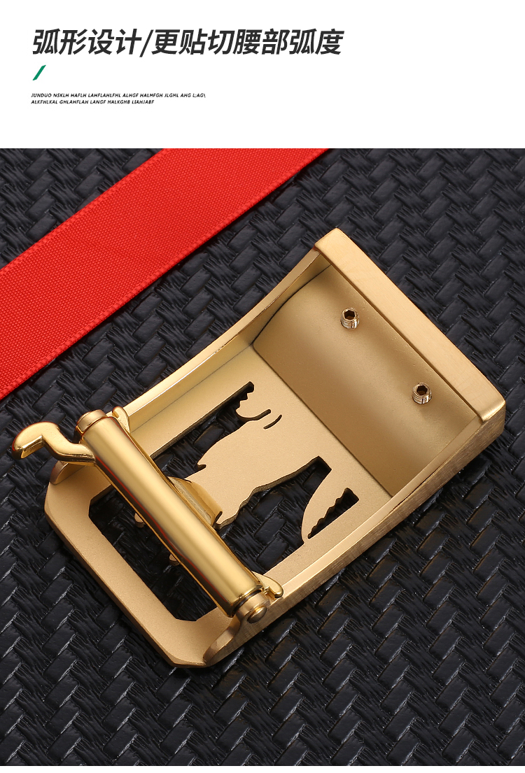 bansha鳄鱼不锈钢自动扣皮带头内穿式高档卡扣35cm男士腰带头裤带金色