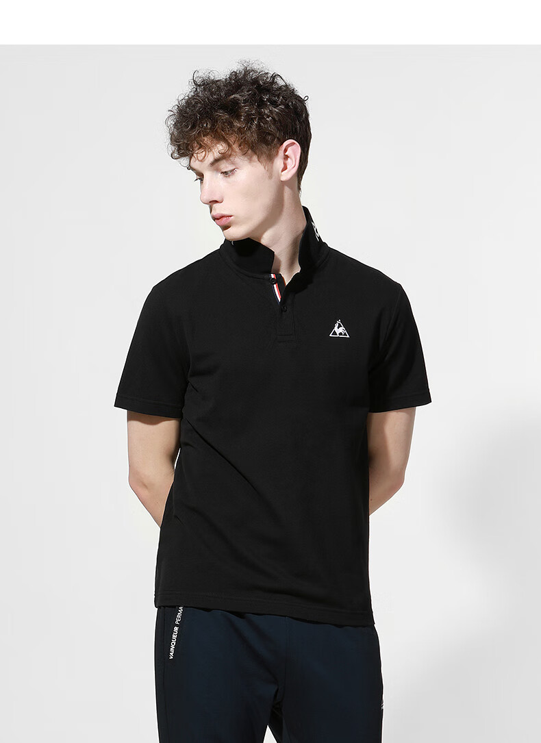 乐卡克公鸡经典翻领短袖polo衫t恤男cbt7101191黑色xl