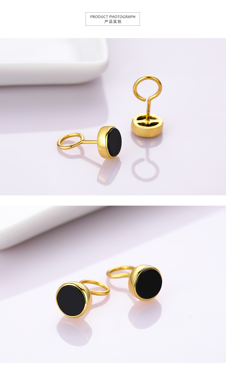 足金999男士黄金耳钉男金足金耳环男生单只足金足金情侣男款 耳钩款单