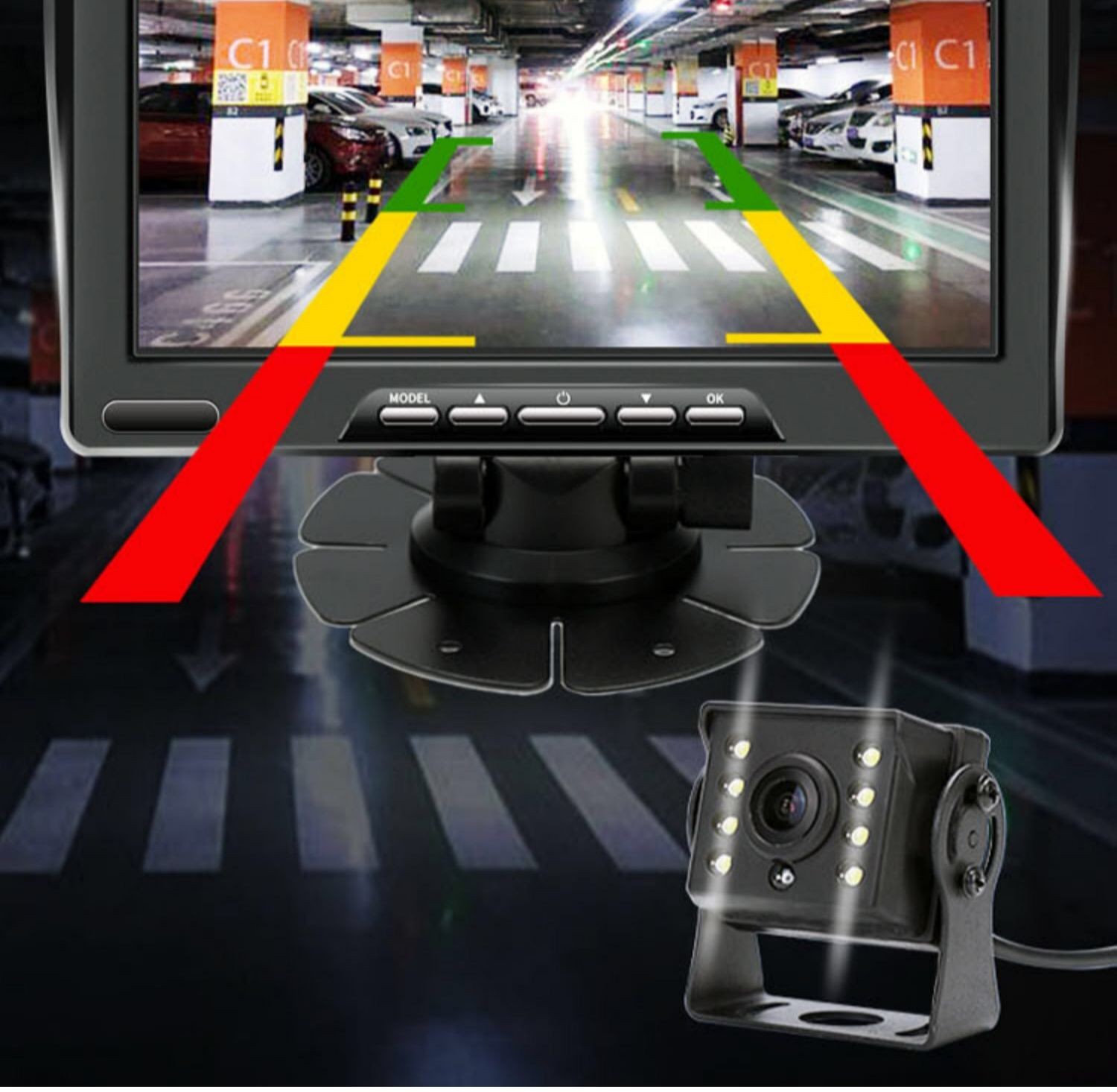 纽曼大小货车倒车影像行车记录仪12v24v高清夜视360全景中控台一体机