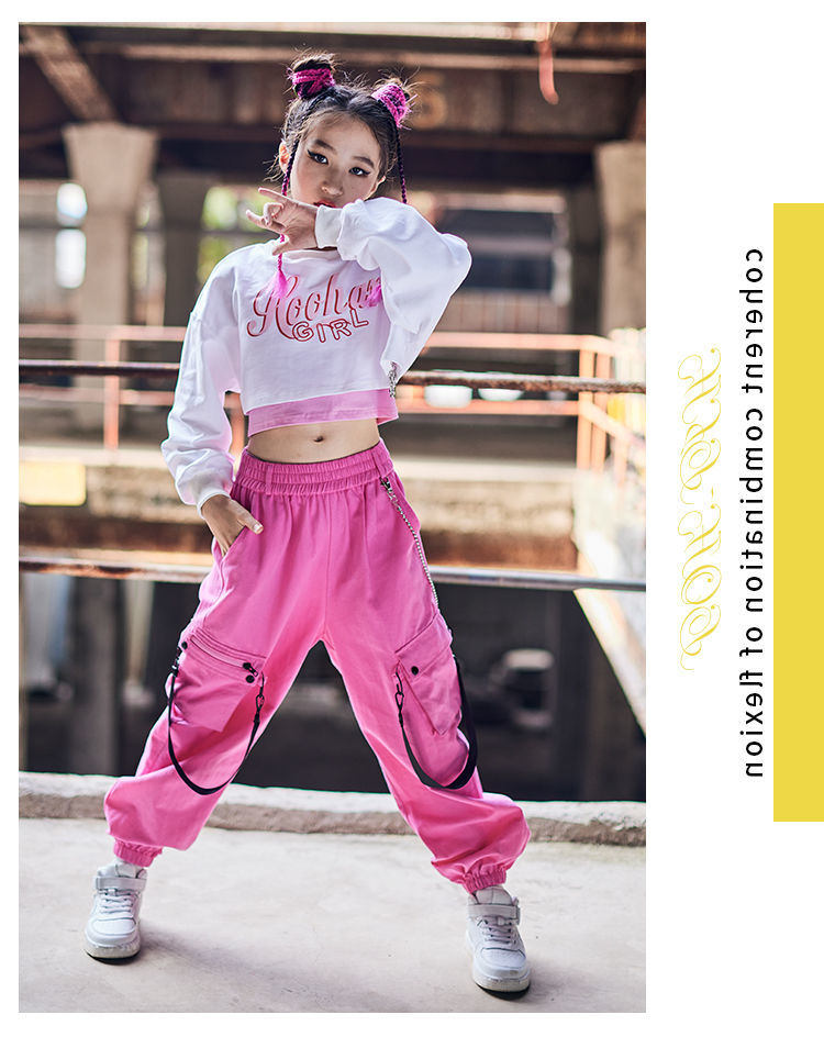 霜魄爵士舞服装女儿童街舞表演服女孩子嘻哈服啦啦操演出服现代舞衣服