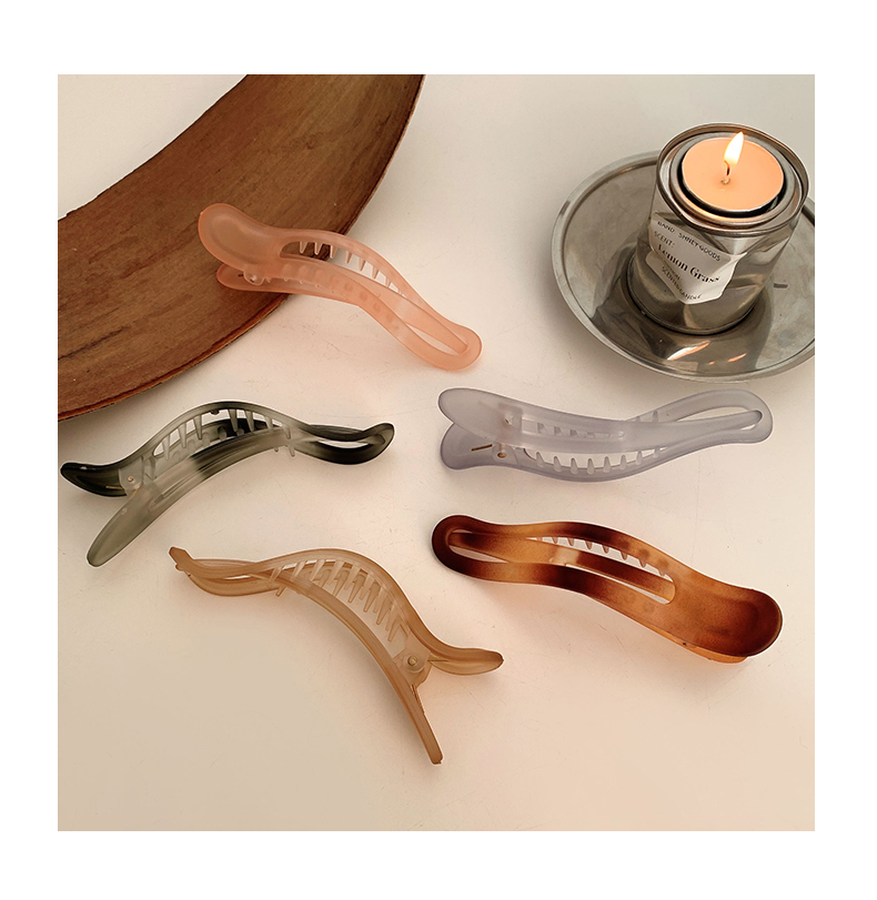 紫慕璃韩国网红大号鸭嘴夹女磨砂水墨色发夹后脑勺带齿盘发夹子发卡