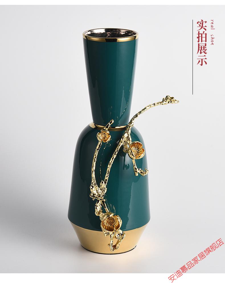 高端品牌轻奢高档进口品质新中式陶瓷花器客厅玄关电视柜创意干花瓶