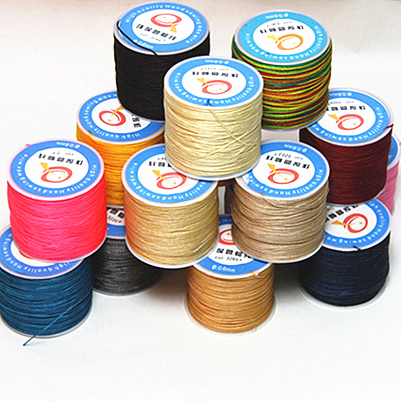 定做diy手工植鞣革手缝腊线马克线疯马皮皮革编织皮具缝纫06mm圆蜡线