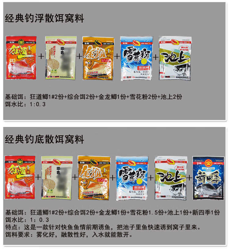 饵料钓鲢鳙钓饵料配方打窝饵料配方饵套餐渔具垂钓用品 春夏草配方一