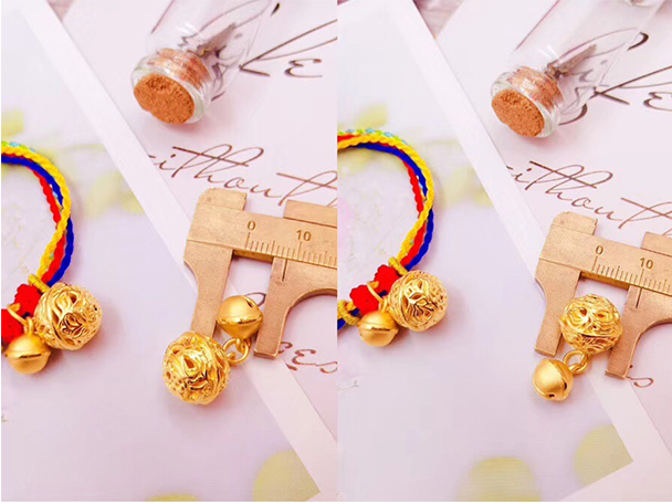 小铃铛手链女红绳手工编织五彩绳脚链999足金会响定制结婚订婚三金礼