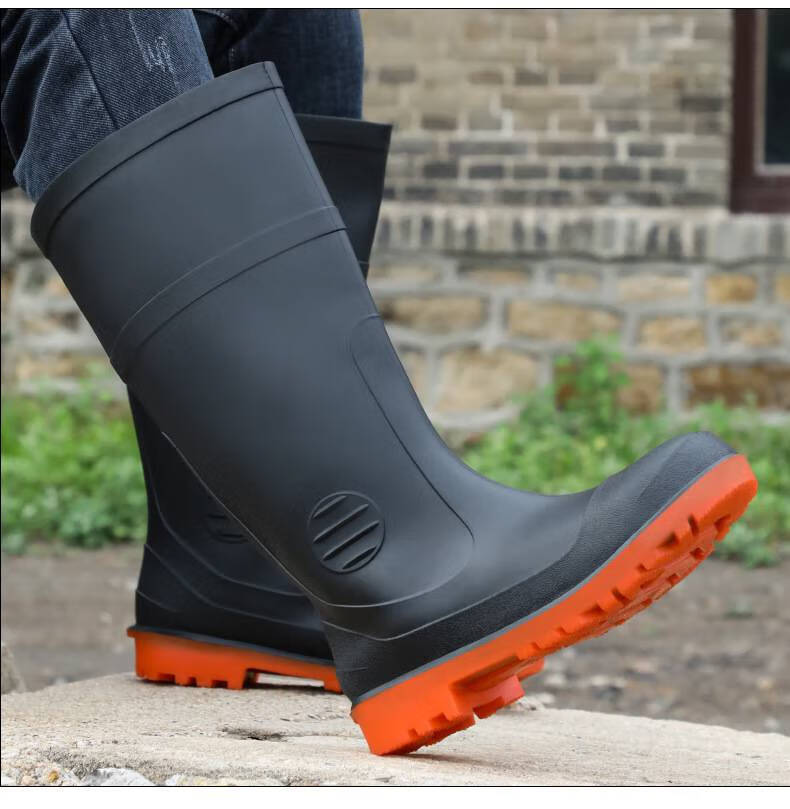 工地雨鞋男 劳保鞋男防砸防刺穿高筒雨鞋耐磨防滑防污工地防护雨靴 yx