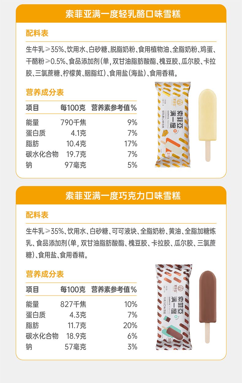 冰淇淋的配料表图片