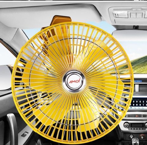 电动车风扇48v60v 12v-85v通用电风扇三轮车风扇户外摆摊小风扇 8寸白