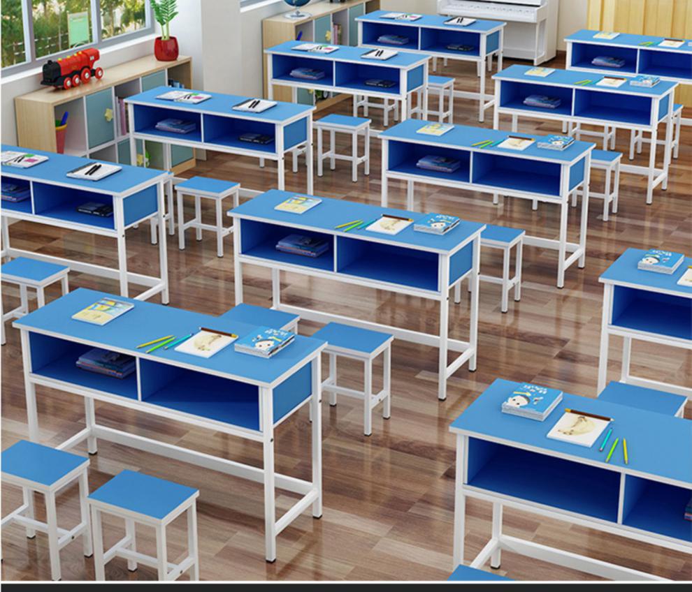 高中生课桌椅厂家直销学校中小学生学习桌培训班课桌椅辅导双层桌补习