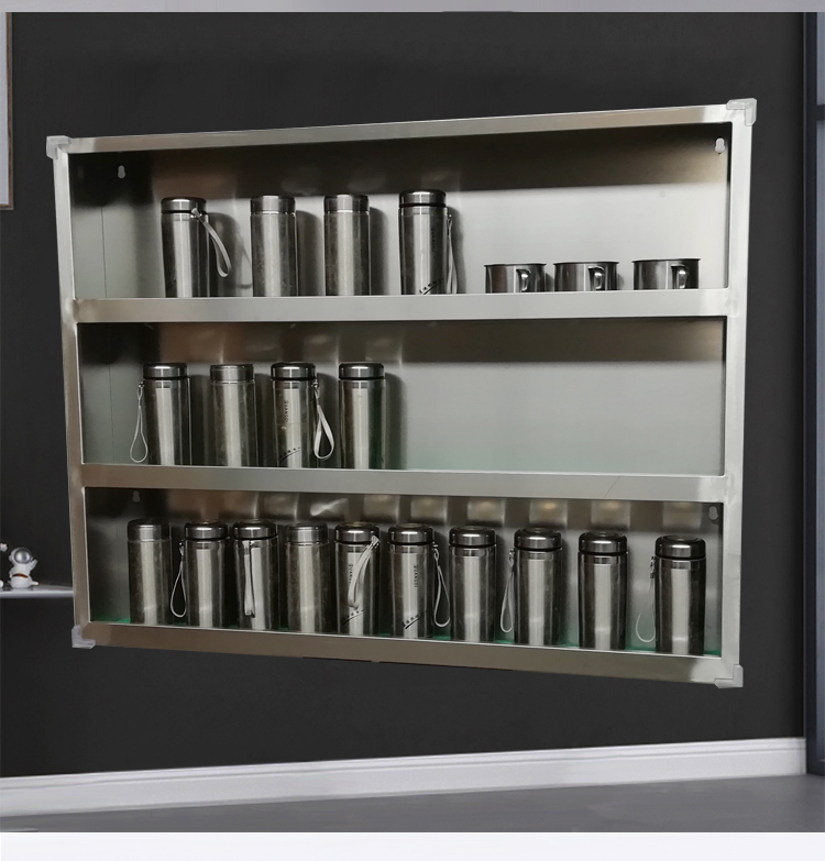 不锈钢水杯置物架创意多层员工茶杯墙挂架水杯收纳神器杯子架壁挂1012