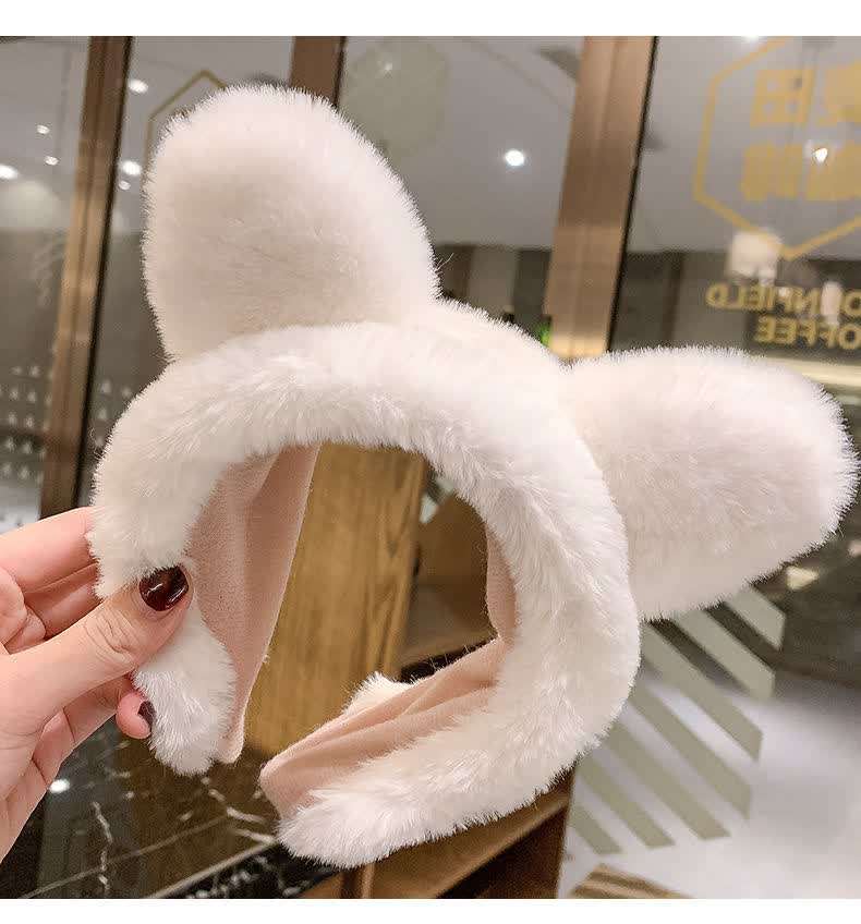 朋趣韩国毛绒发箍猫耳朵搞怪洗脸头箍可爱头套宽边化妆发卡发带头饰女